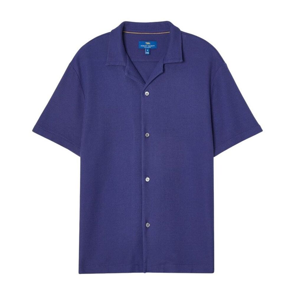 Robert Talbott Mens Williams Waffle Knit Camp Shirt